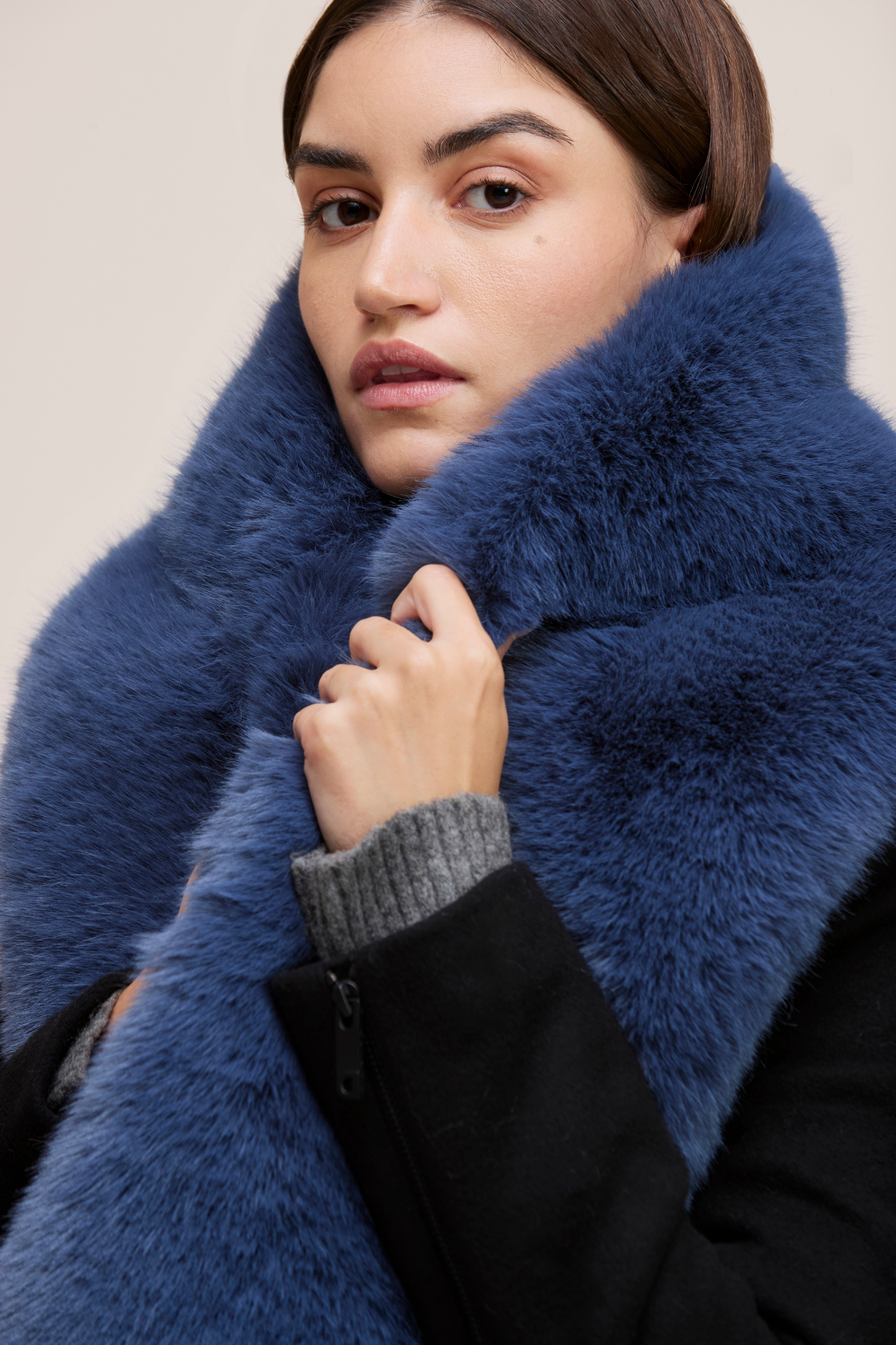 ARIELLE FAUX FUR LARGE LOOP THROUGH SHAWL SCARF