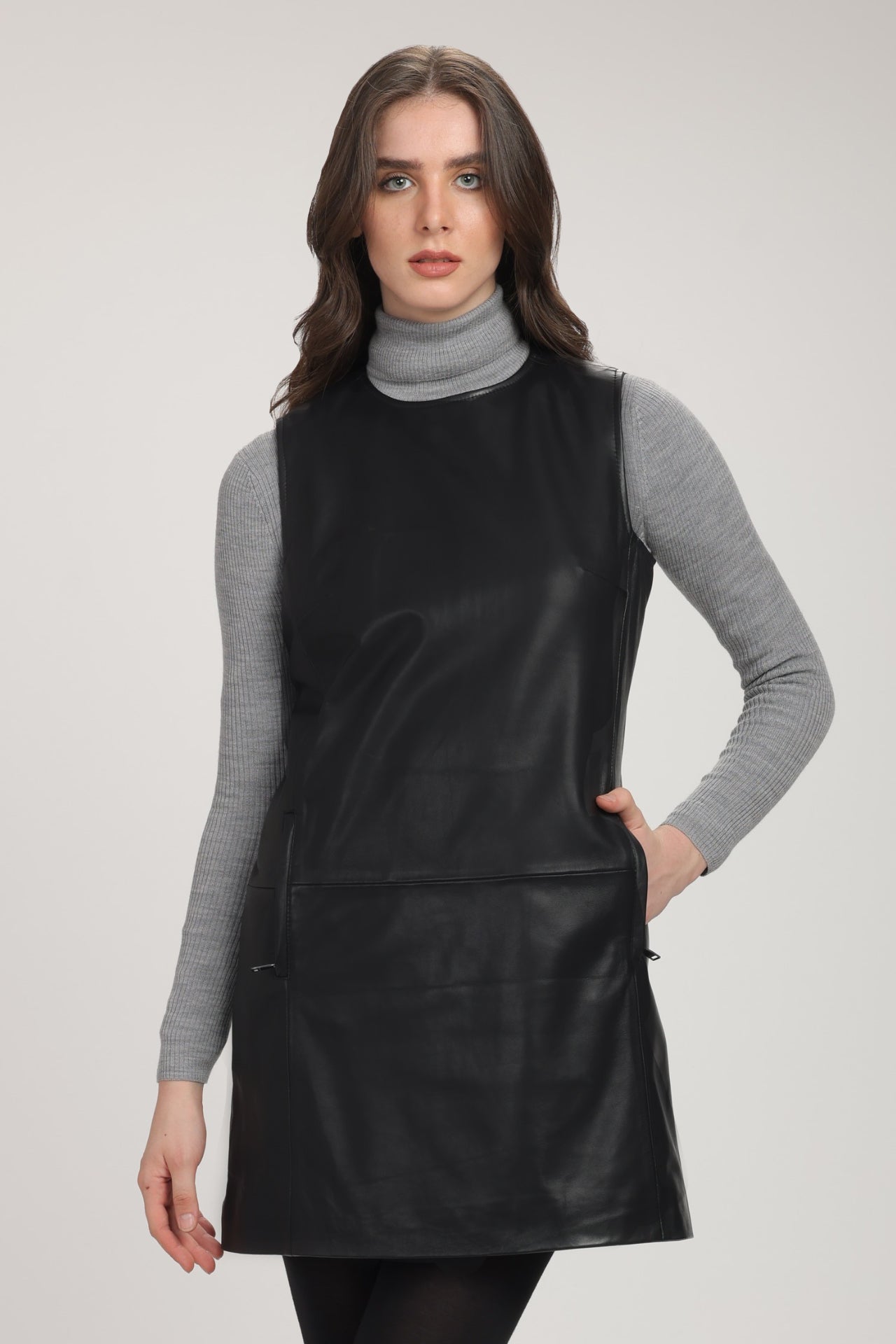 YORIE Leather Sweater