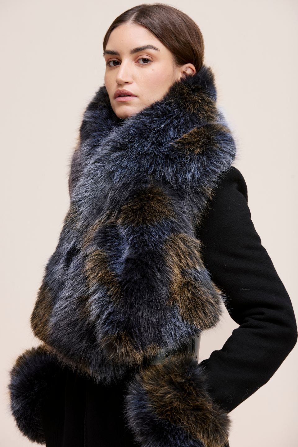 ARIELLE FAUX FUR LARGE LOOP THROUGH SHAWL SCARF