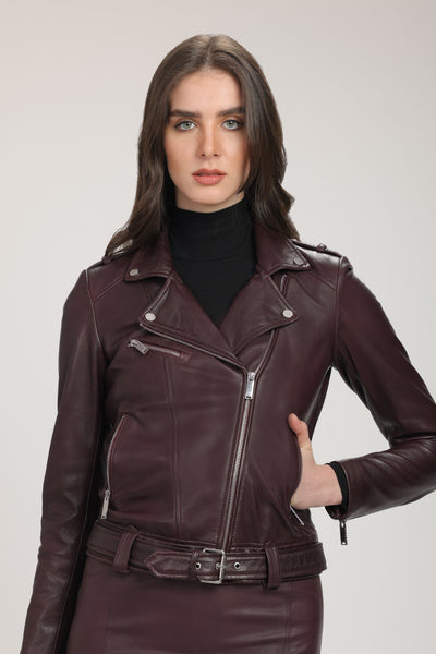 JULIETTE - Genuine Butter Soft Lamb Leather Iconic Biker Jacket