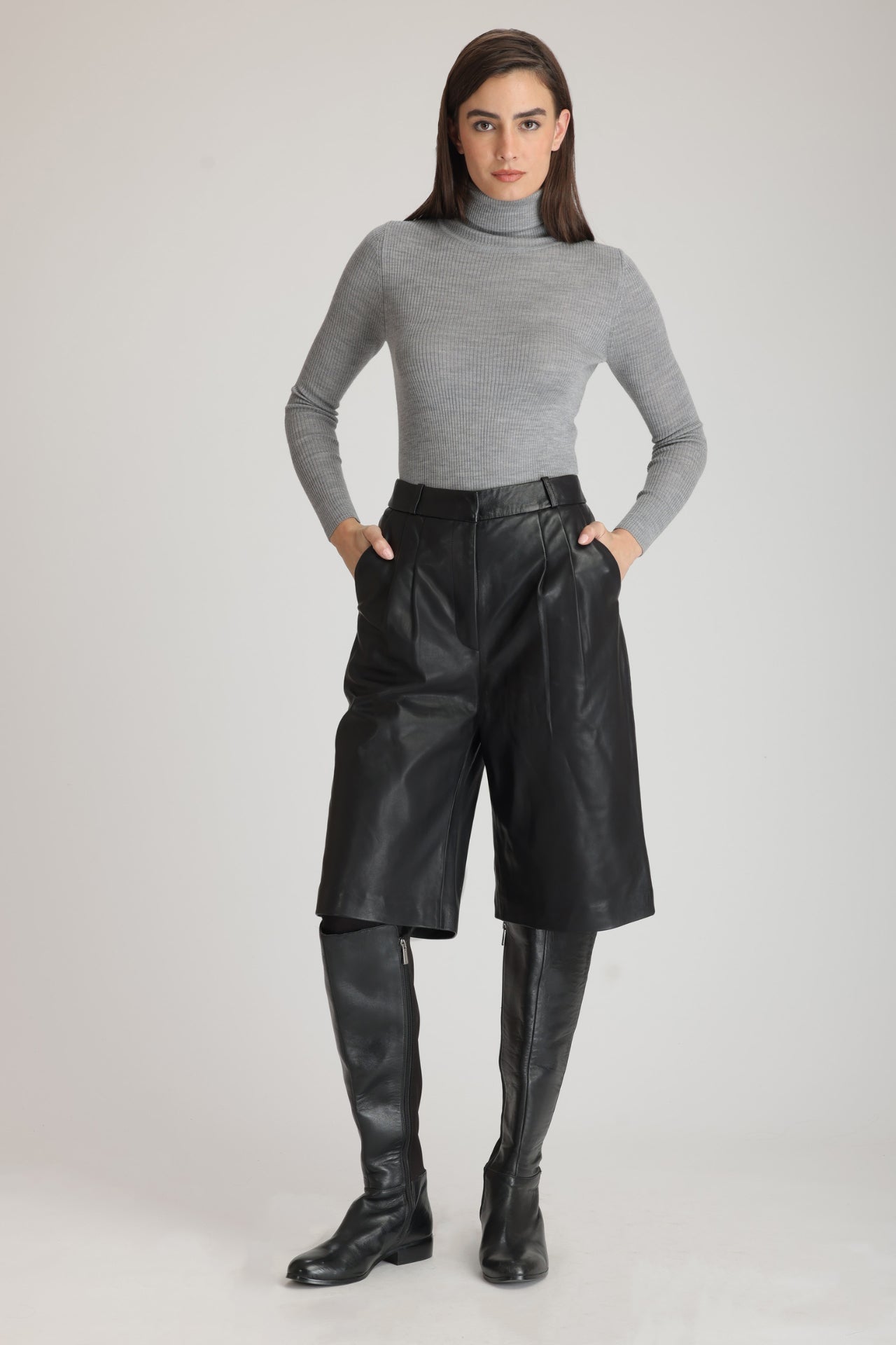 MARINA Women Leather Shorts