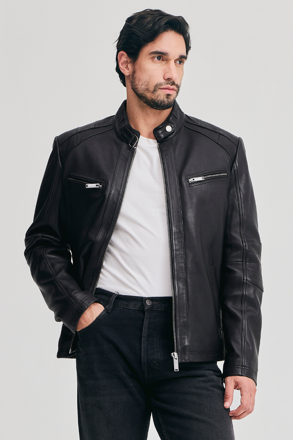 RONAN Genuine Lamb Leather Bomber Jacket