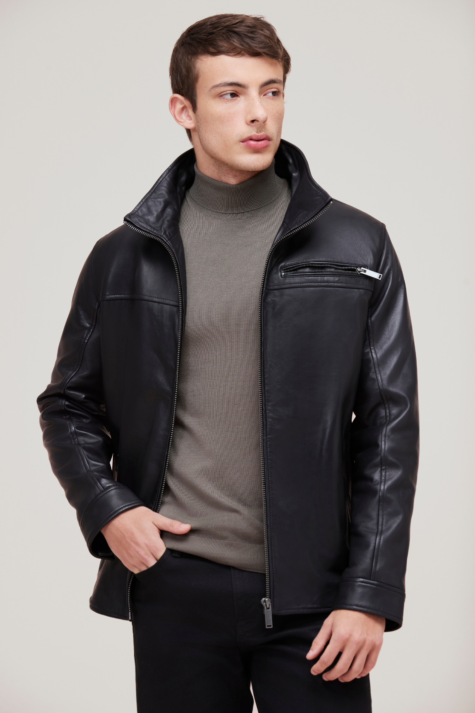 LANDON BOMBER WITH DETACHABLE BIB & HIGH STAND COLLAR