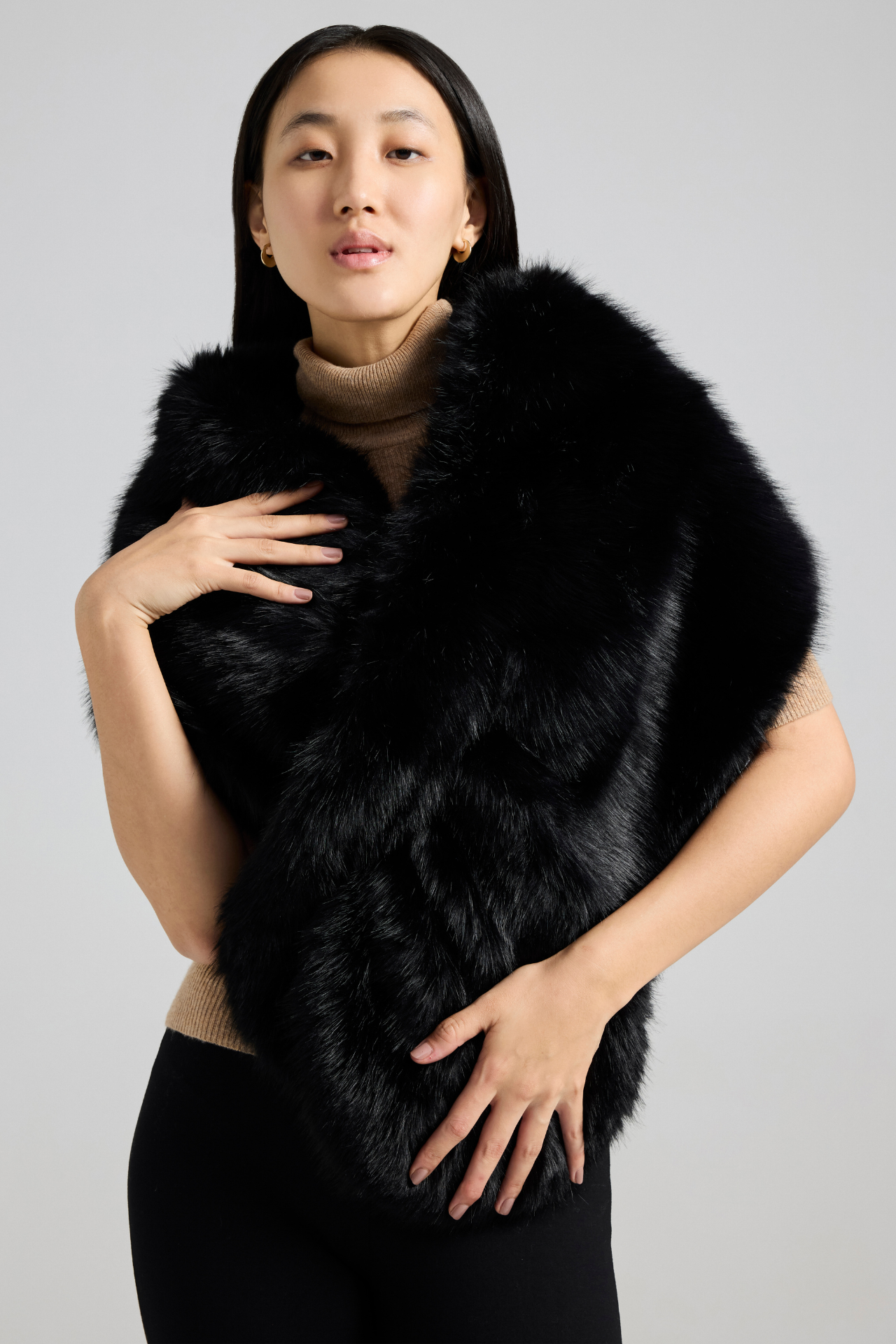 black shawl fur