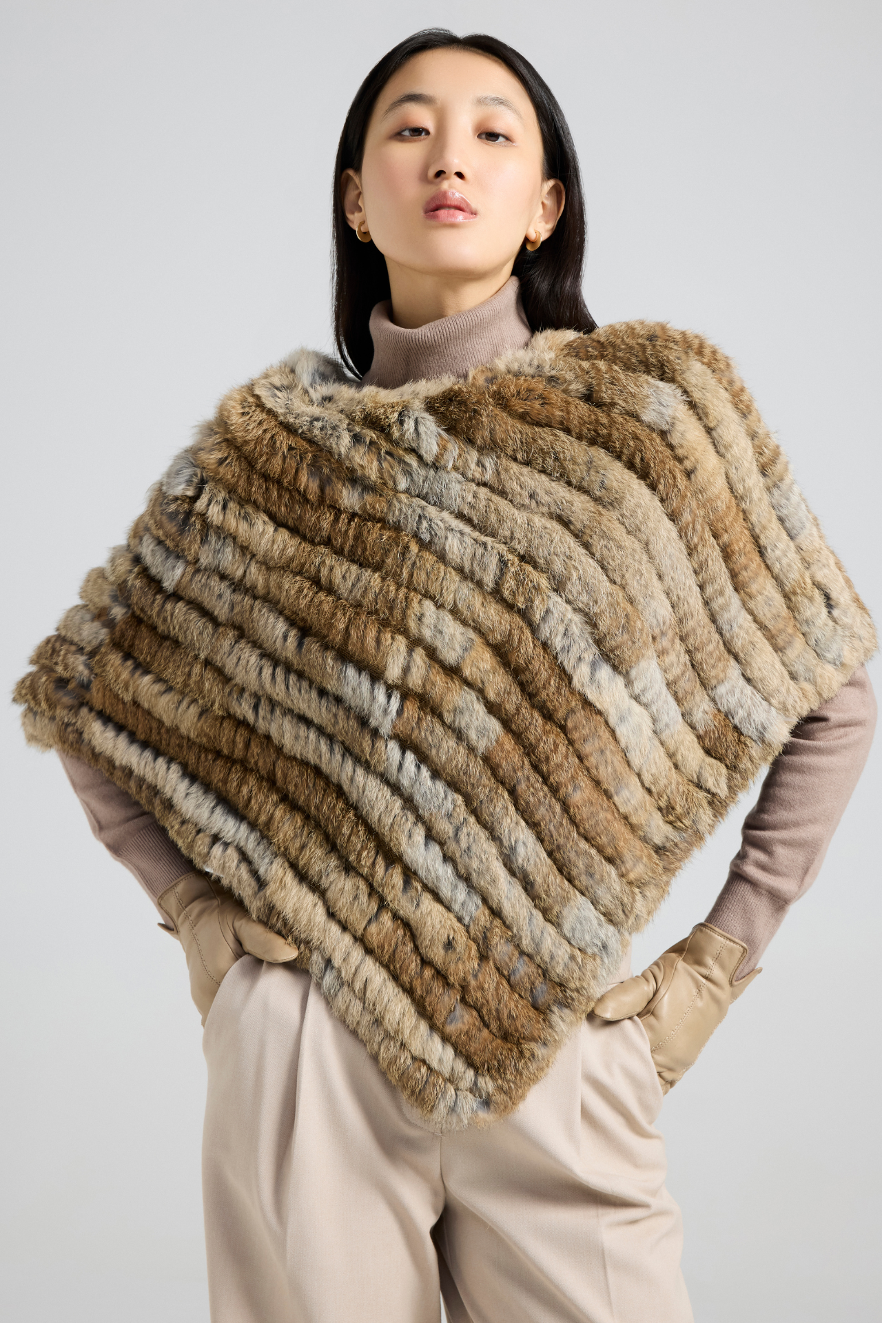 GEANA FUR PONCHO