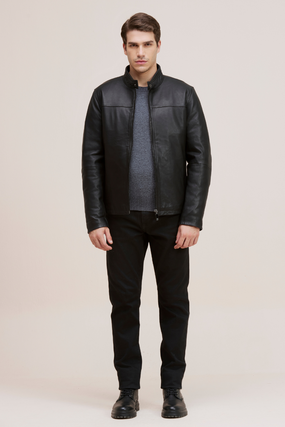 BOWEN - Genuine Lamb Leather Moto Bomber Bio Down Insulation – Danier