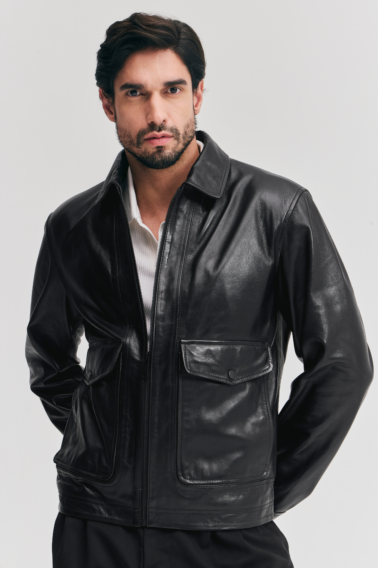 DEVON BOMBER WITH OMBRE RUBBED EDGES