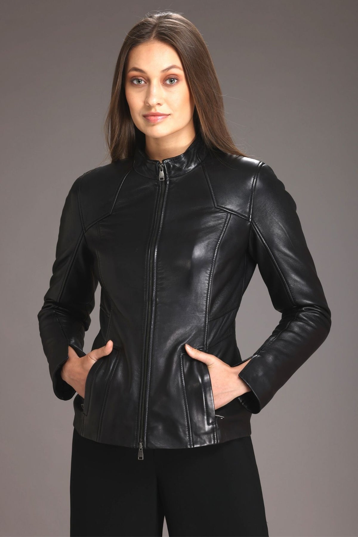 ANALISE Genuine Leather Jacket