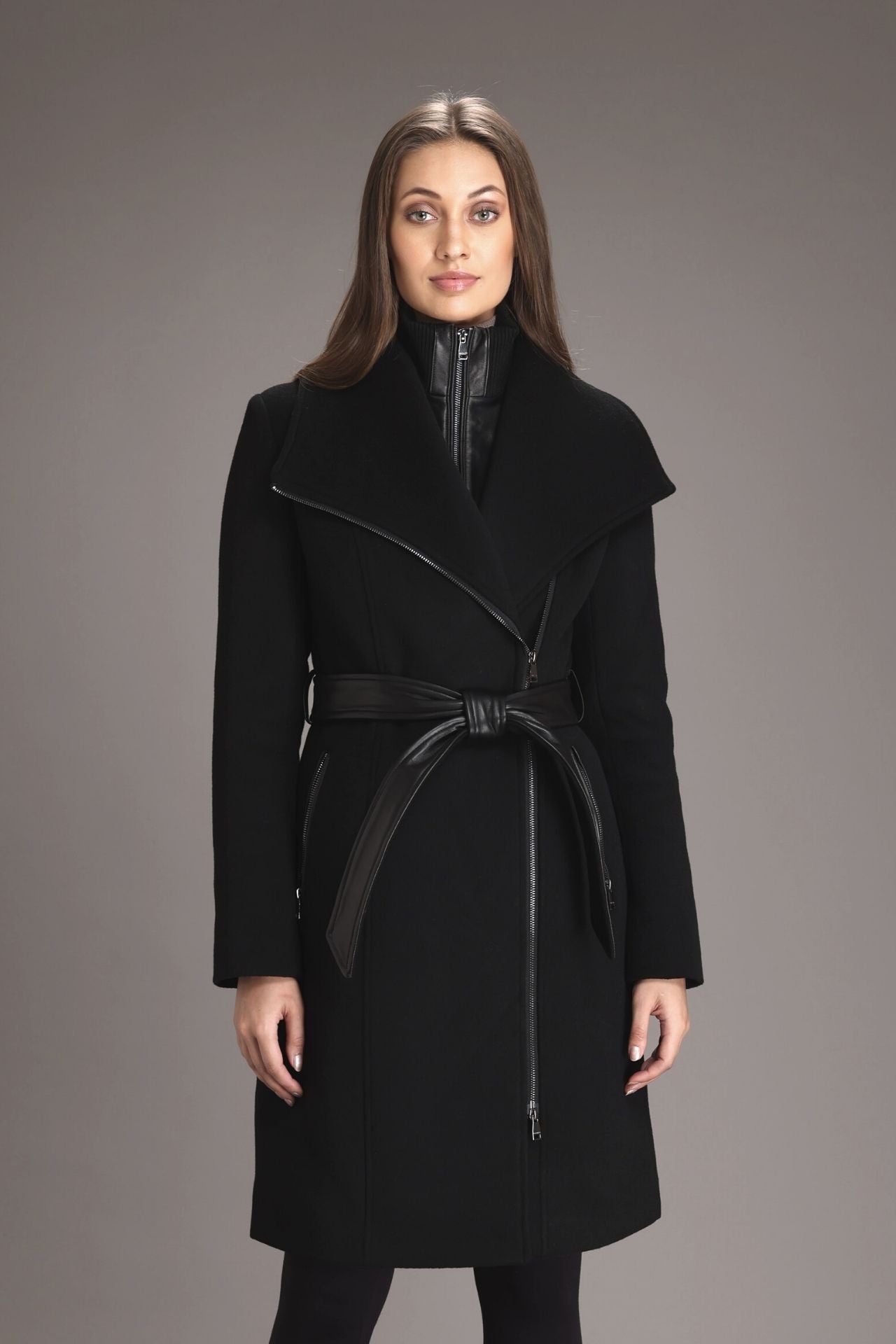 AERYN - Genuine Leather Trimmed Wool Coat – Danier